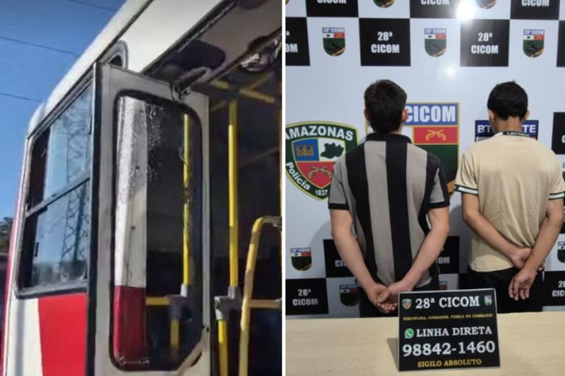 Passageira fica ferida após ataque a pedras contra ônibus em Manaus