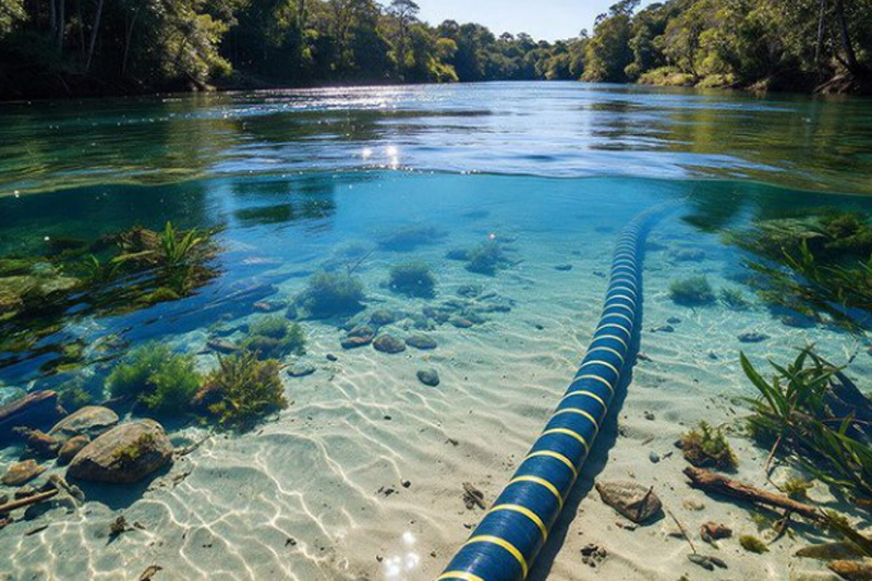 Como são instalados cabos de fibra óptica em rios da Amazônia