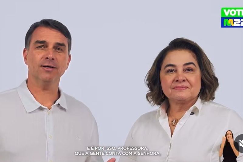 Juíza ordena suspensão de propaganda de Maria do Carmo com Flávio Bolsonaro