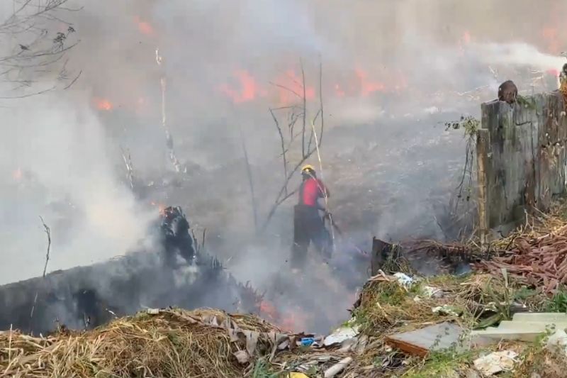 Incêndio de grandes proporções atinge terreno baldio na zona norte de Manaus