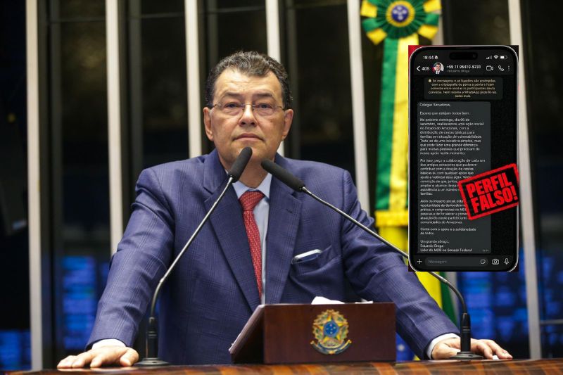 Senador Eduardo Braga denuncia golpe com seu nome e imagem no WhatsApp