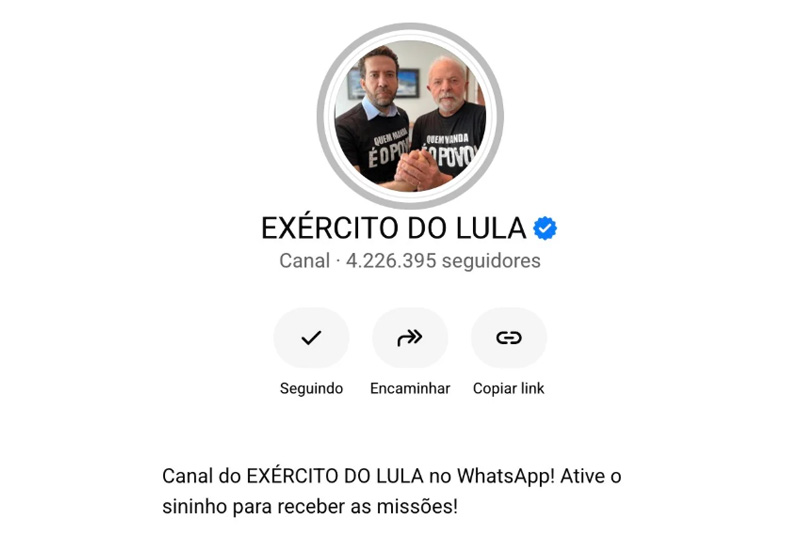 TSE impõe condições para canal 'Exército do Lula' permanecer no ar