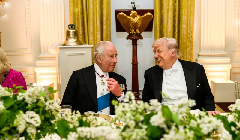 Trump brinca com rei Charles 3º sobre suposto estado de embriaguez