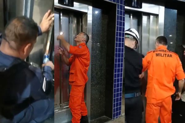 Adolescentes são resgatados de elevador de passarela em Manaus