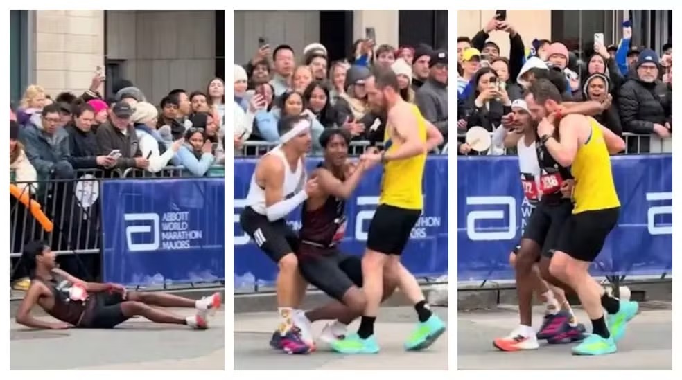 Brasileiro se torna herói ao ajudar corredor na Maratona de Boston