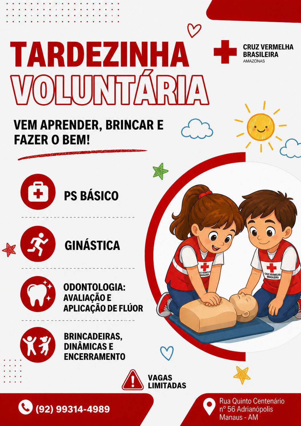 Cruz Vermelha realiza evento gratuito para crianças em Manaus