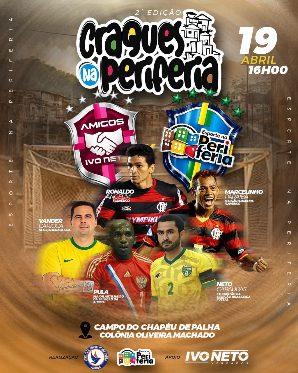 Craques na Periferia traz ídolos do futebol para Manaus neste domingo