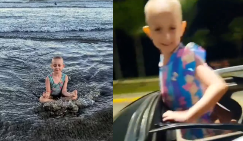 Emocionante reencontro: menina com leucemia vê o mar após 10 meses