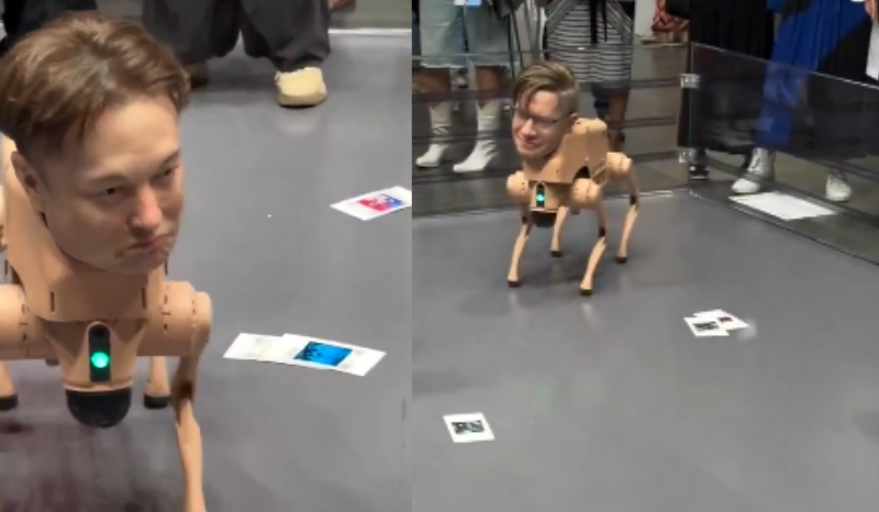 Elon Musk e Mark Zuckerberg se tornam cães-robôs em exposição na Alemanha
