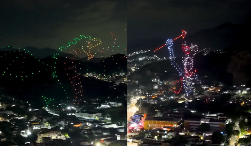 Show de drones celebra São Jorge em Alvorada no Rio de Janeiro