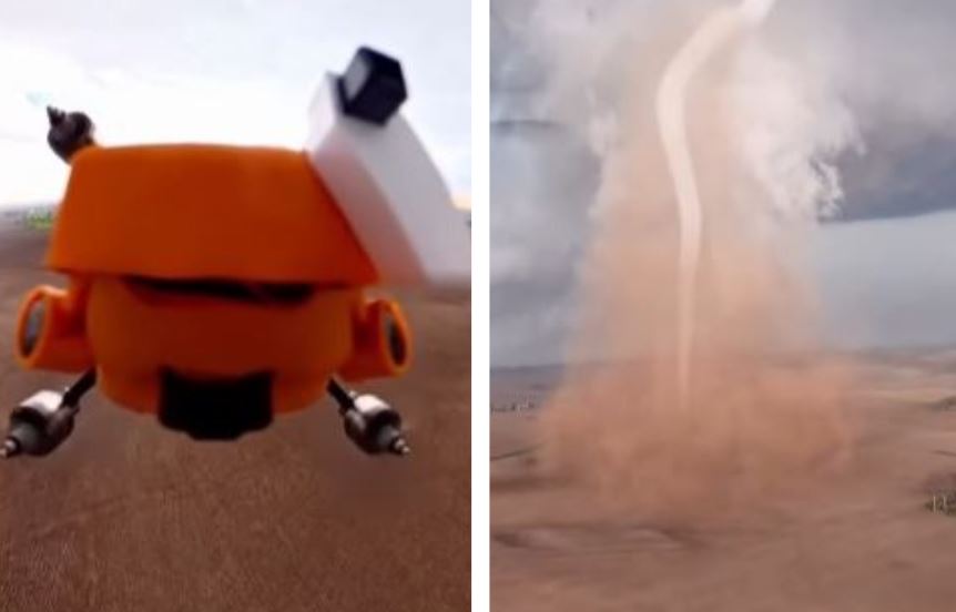 Drone captura imagens impressionantes dentro de tornado nos EUA