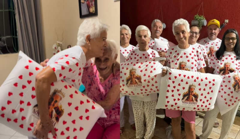 Noite do pijama surpreende idosa de 99 anos e emociona família