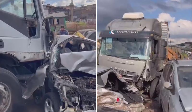 Caminhão desgovernado causa acidente e bloqueia Anel Rodoviário em BH