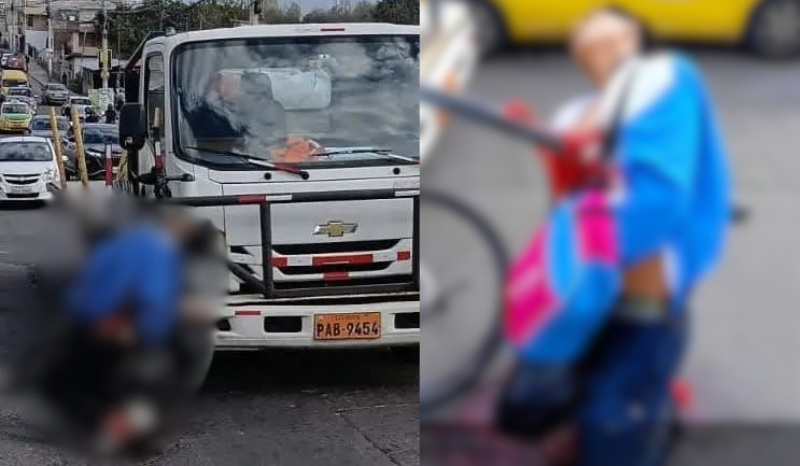 Ciclista é transpassado por vergalhões transportados por caminhão no Equador