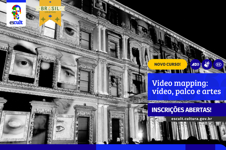 Curso gratuito de Video Mapping com inscrições abertas até setembro de 2026
