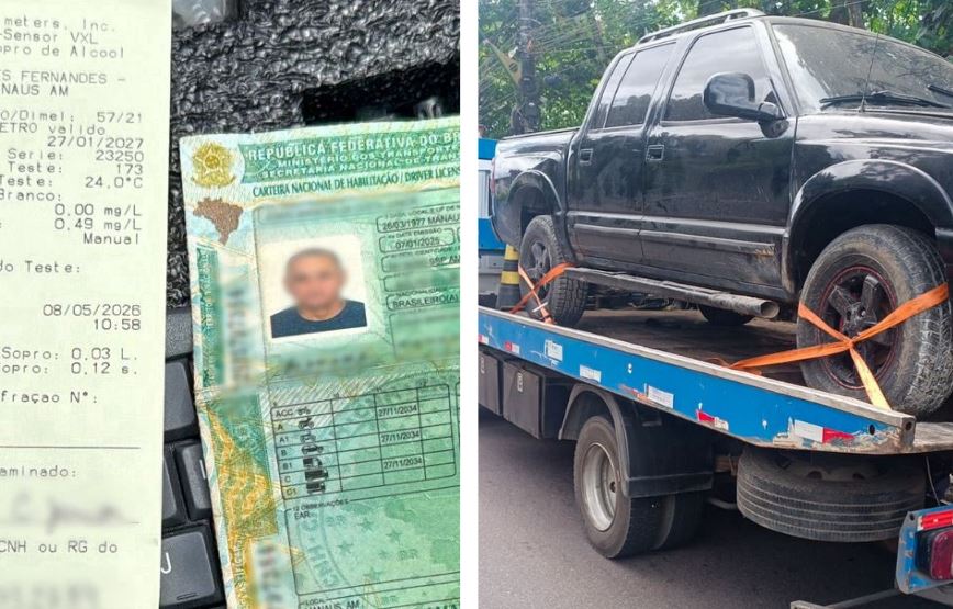 Detran-AM flagra motorista bêbado e condutor irregular em operação