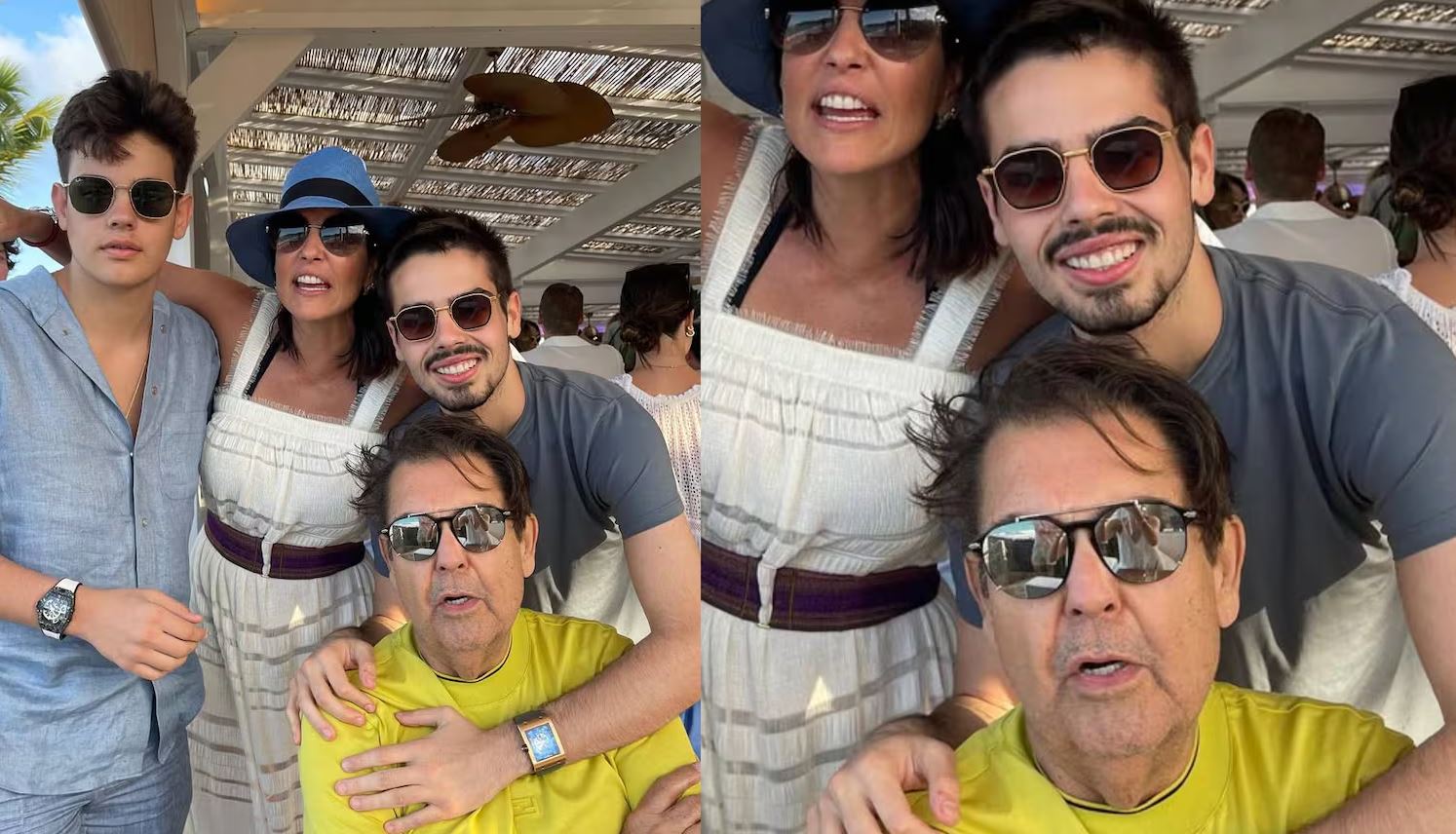 Faustão faz rara aparição ao lado da família e se emociona nas redes sociais