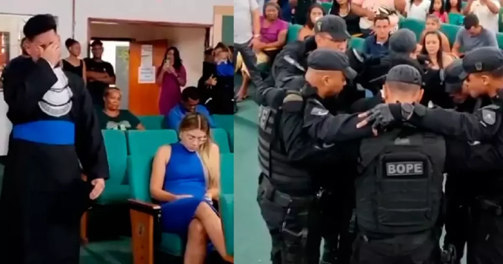 Vídeo emocionante de policiais do BOPE na formatura de filho de militar viraliza
