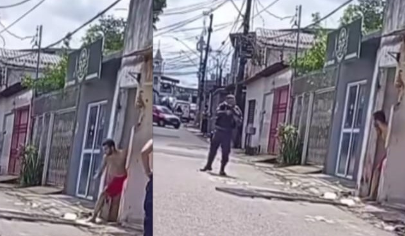 Homem em surto psicótico é contido pela polícia no bairro São Jorge