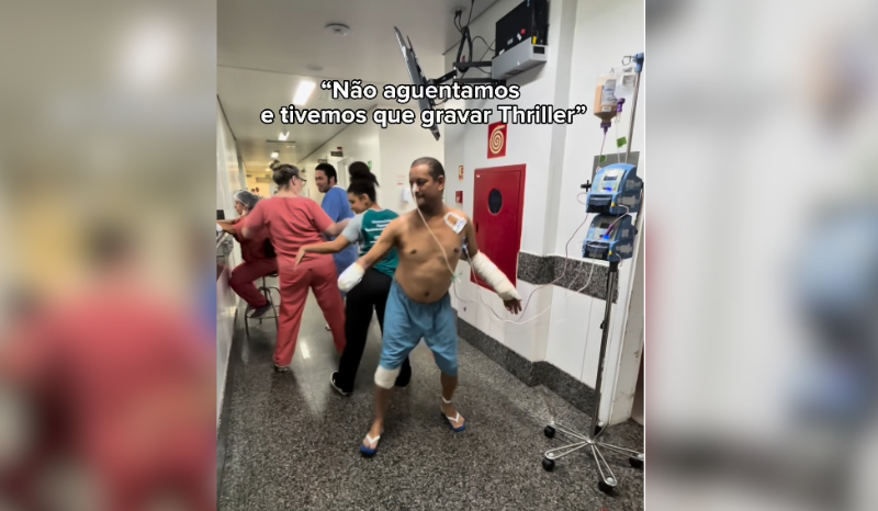 Pacientes e profissionais dançam Thriller em hospital de Goiânia