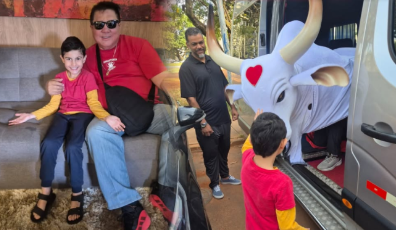 Menino autista realiza sonho de conhecer o Boi Garantido em Brasília
