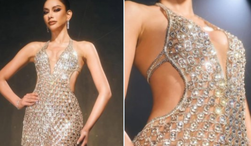 Miss Tailândia brilha com vestido feito de lacres em homenagem ao pai catador