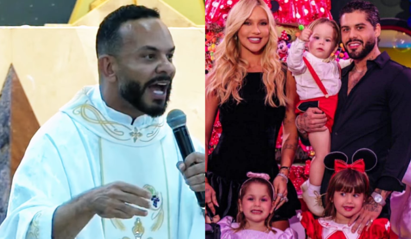 Padre comenta sobre Virginia e Zé Felipe em festa de aniversário