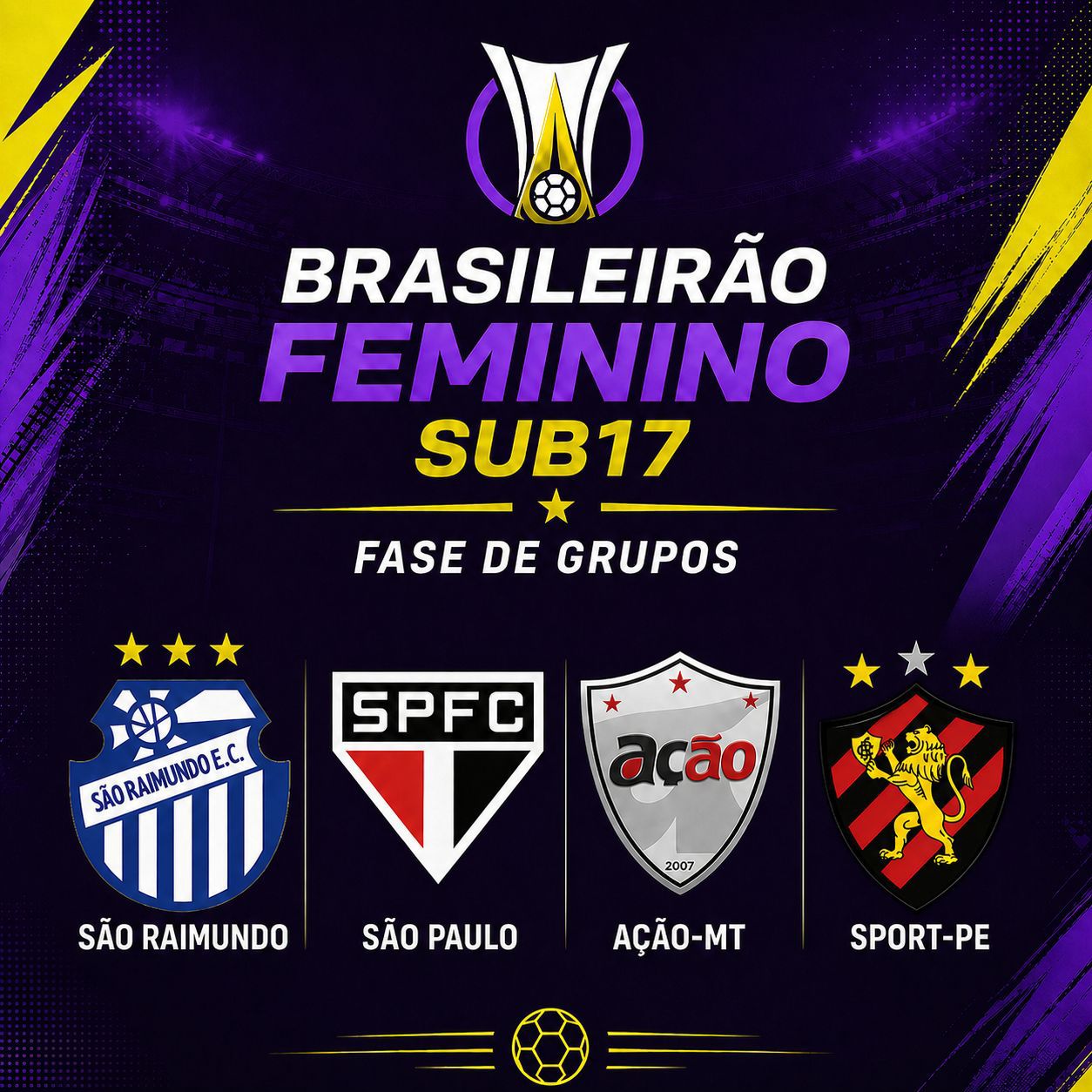 São Raimundo define jogos da fase de grupos do Brasileirão Feminino Sub-17