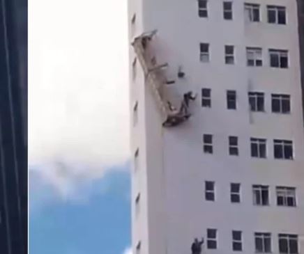 Três trabalhadores são resgatados após andaime romper em Belo Horizonte