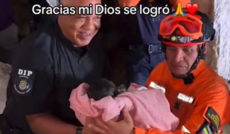 Bebê de 18 dias é resgatado com vida após terremotos na Venezuela