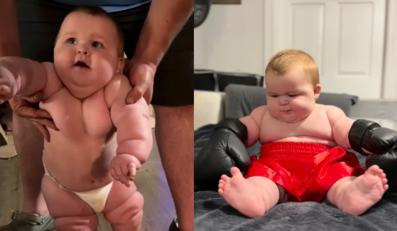 Bebê de 8 meses impressiona com 15 kg e gera comentários nas redes sociais