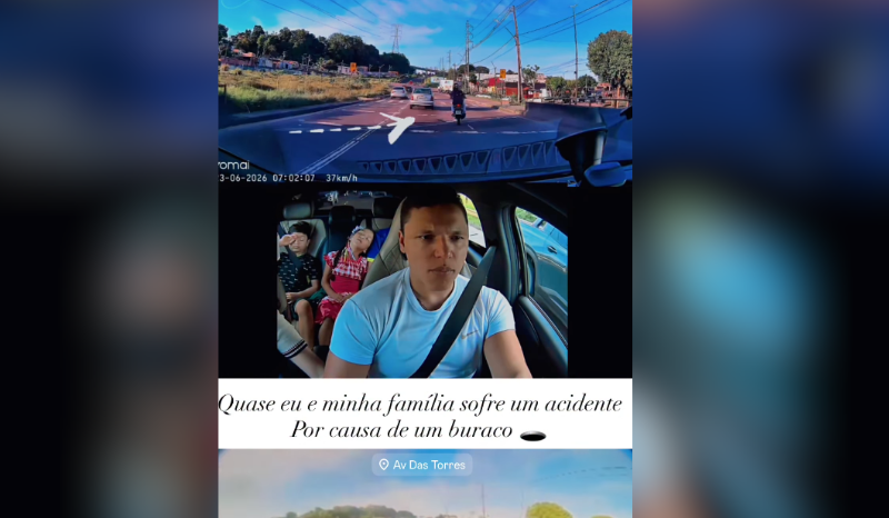 Influenciador desvia de buraco e alerta sobre perigos em Manaus