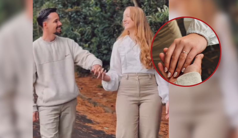 Lucas Borbas anuncia noivado com Diulia Loregian nas redes sociais