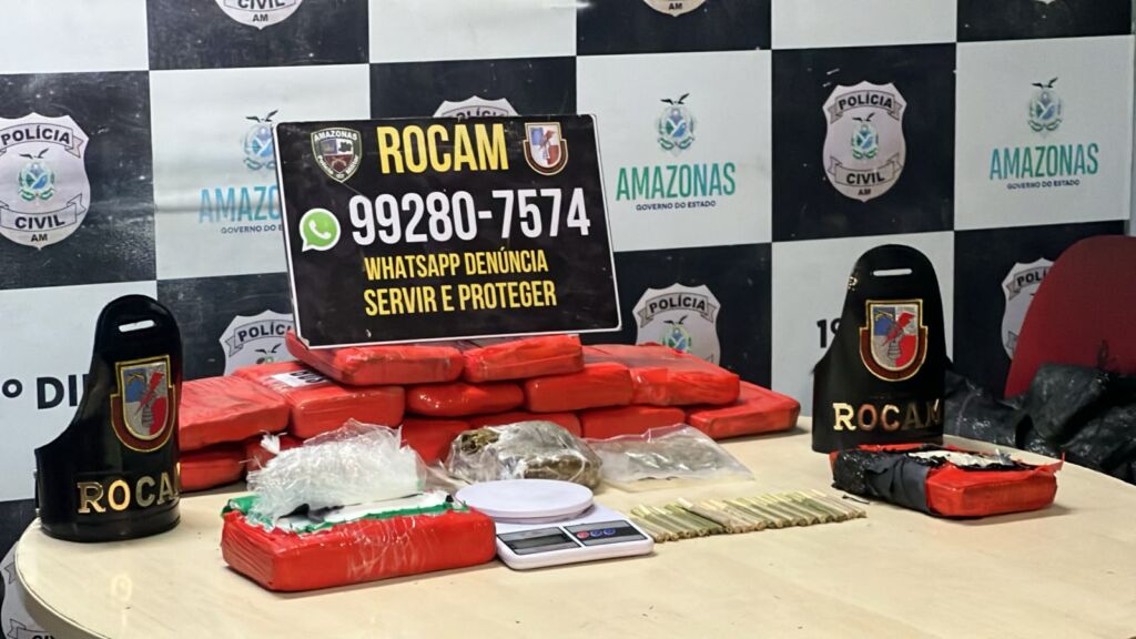 ROCAM apreende maconha, cocaína e oxi em casa abandonada em Manaus