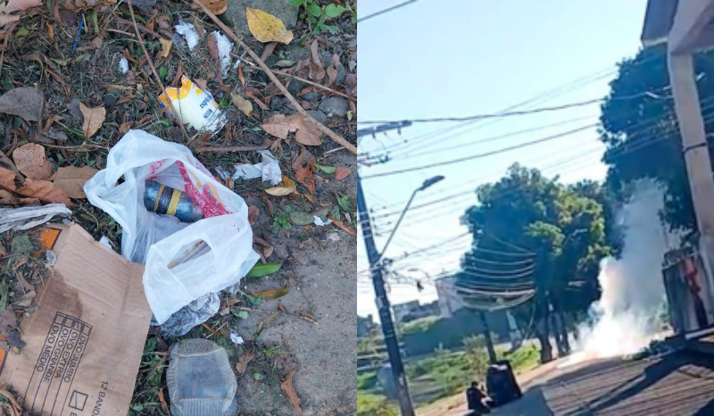 Artefato suspeito é encontrado em lixeira no bairro São Jorge, Manaus