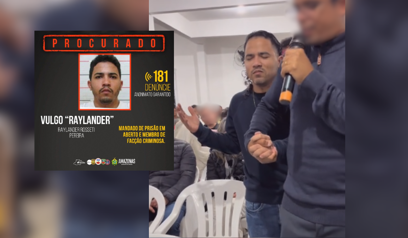 Foragido do Amazonas é reconhecido em culto evangélico em SC