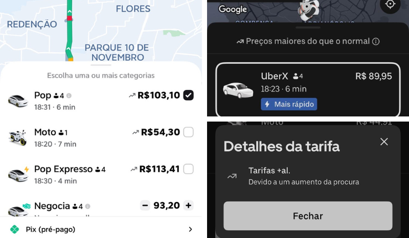 Greve dos rodoviários eleva tarifas de aplicativos em Manaus