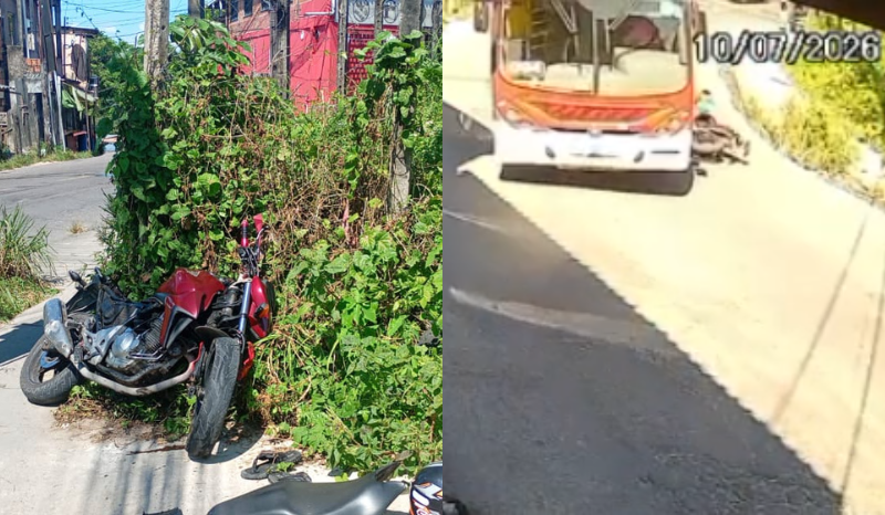 Motociclista é atingido por ônibus no bairro Nova Vitória em Manaus