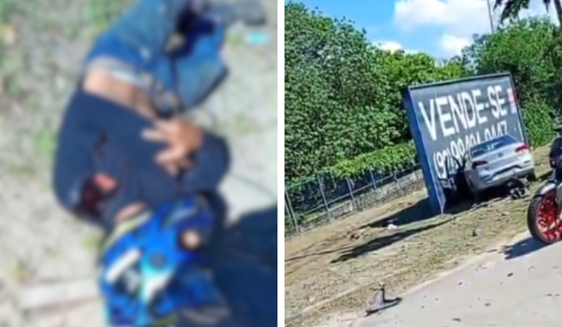 Acidente em Manaus: motorista de aplicativo atinge motociclista na Colônia Antônio Aleixo