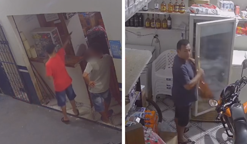 Comerciante é baleado em bar de Boa Vista do Ramos; crime foi registrado por câmeras
