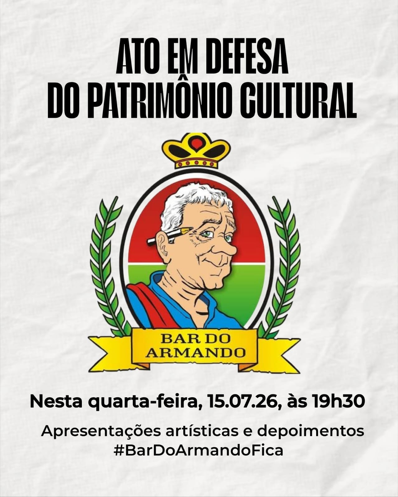 Ato Cultural em Defesa do Bar do Armando Acontece em Manaus nesta Quarta