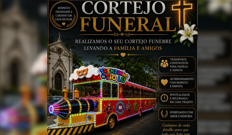 Trenzinho da Alegria oferece novo formato para cortejos fúnebres no RJ
