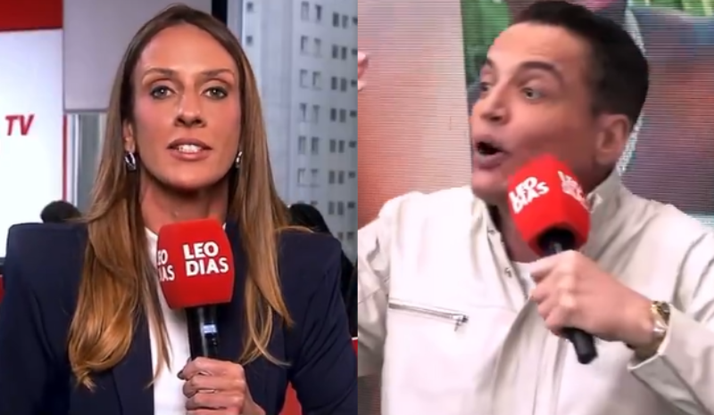 Discussão ao vivo entre Leo Dias e repórter gera polêmica nas redes sociais