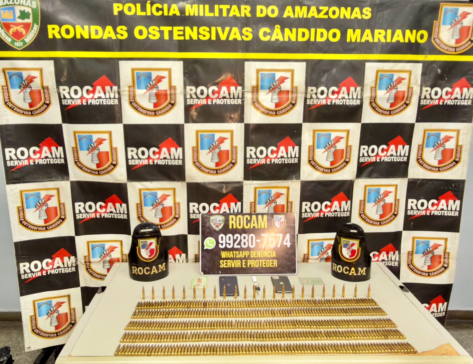 Polícia Militar apreende 485 munições e prende dois homens em Manaus