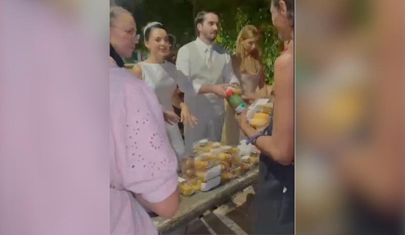 Noivos em Teresina fazem ato solidário após casamento e doam lanches