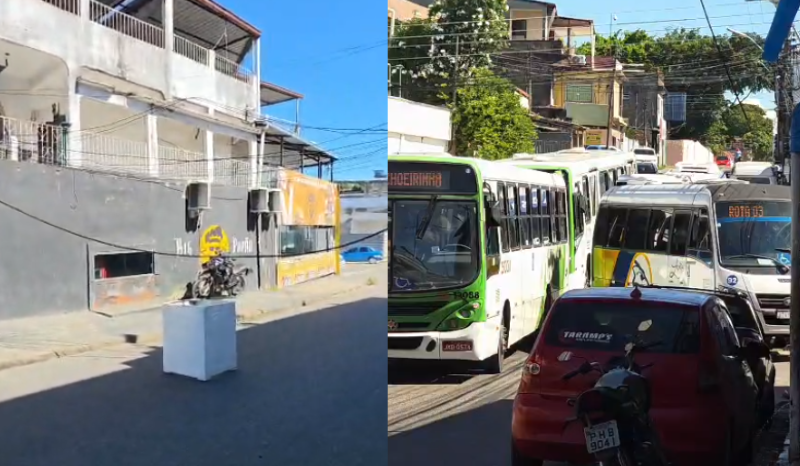 Fiação solta causa transtornos no trânsito do bairro Petrópolis em Manaus