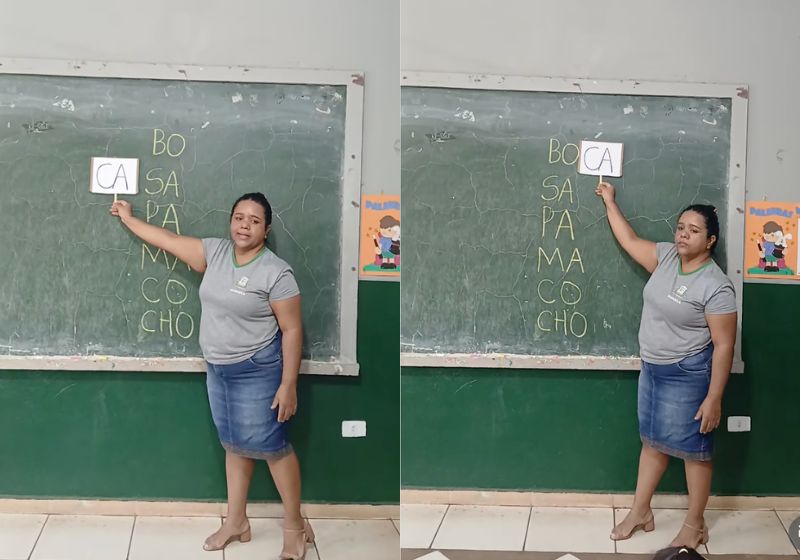 Professora de escola rural viraliza ao ensinar crianças a ler com criatividade