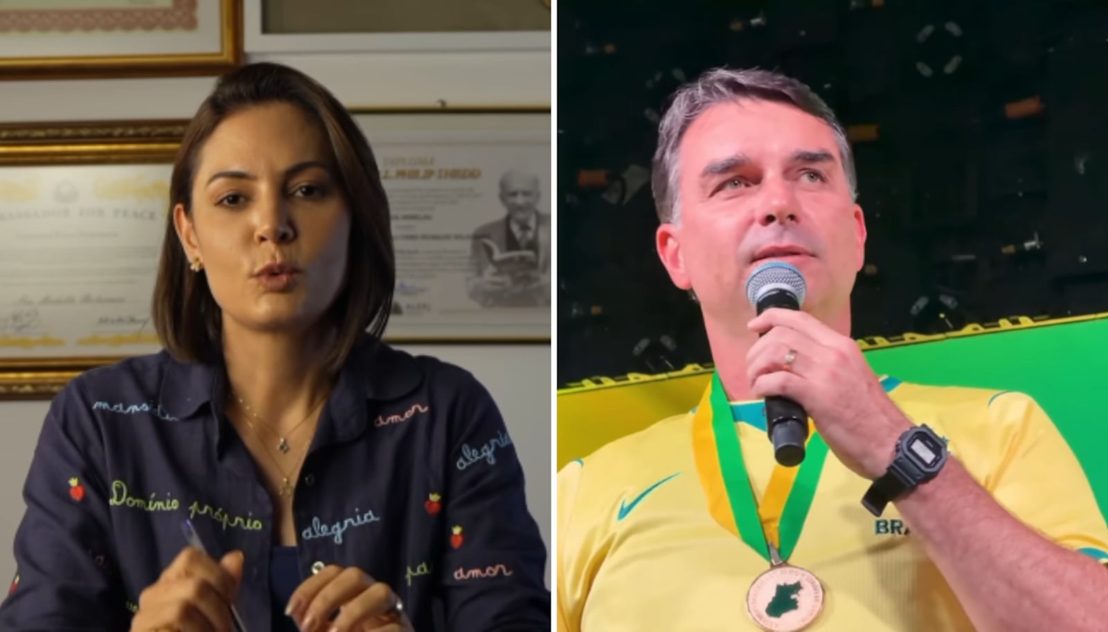 Flávio Bolsonaro destaca Michelle ao Senado e deseja pronta recuperação