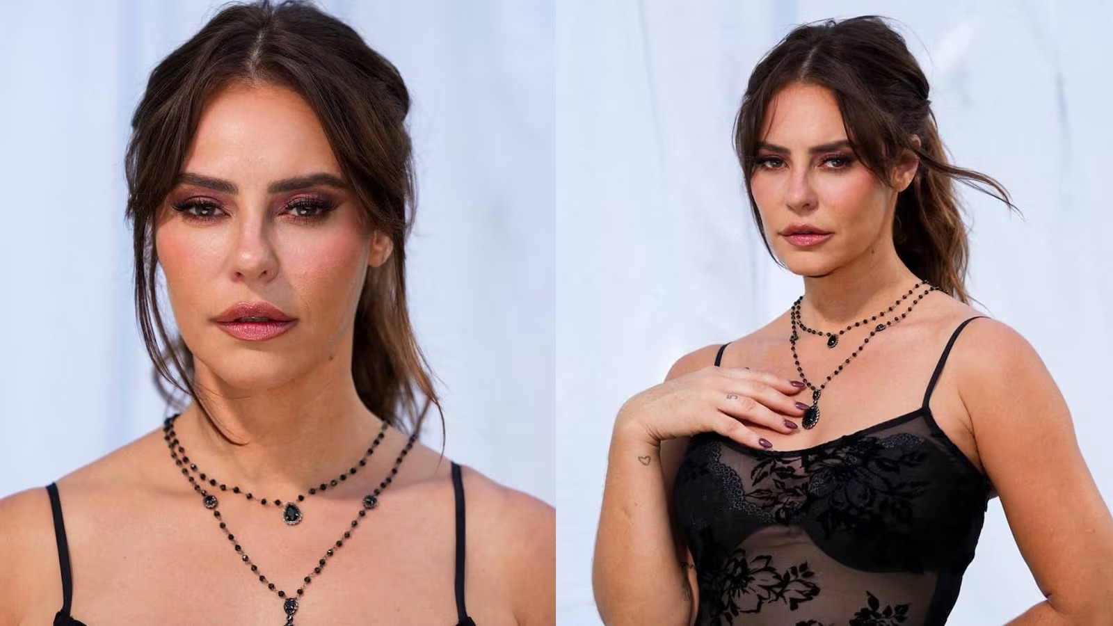 Paolla Oliveira compartilha fotos com vestido de renda transparente