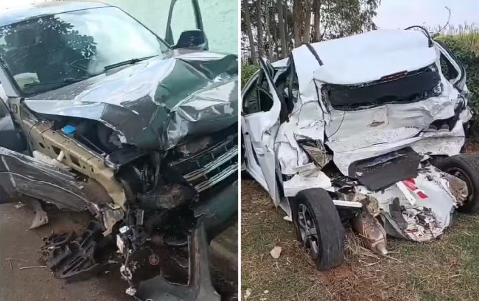 Caminhonete colide com carro estacionado após desavença em Batatais